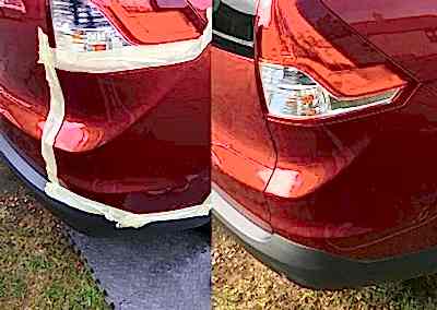 Honda bumper scuff before and after Swindon July 2023