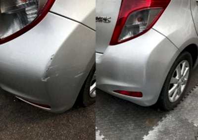 Toyota Yaris bumper scuff before and after Southampton August 2023